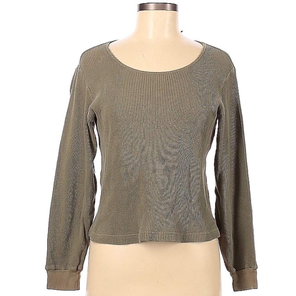 Gap waffle thermal shirt in olive green M